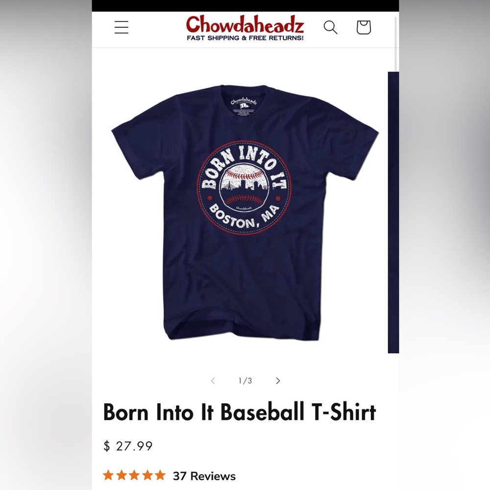 Born Into It Baseball T-Shirt Size Medium